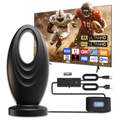 2026 Upgraded 2200+ Miles Range Digital TV Antenna, Indoor 360° Signal Amplified HDTV Antenna Supports 4K 1080P Local Channels for Home RV Camping - 16ft Cable