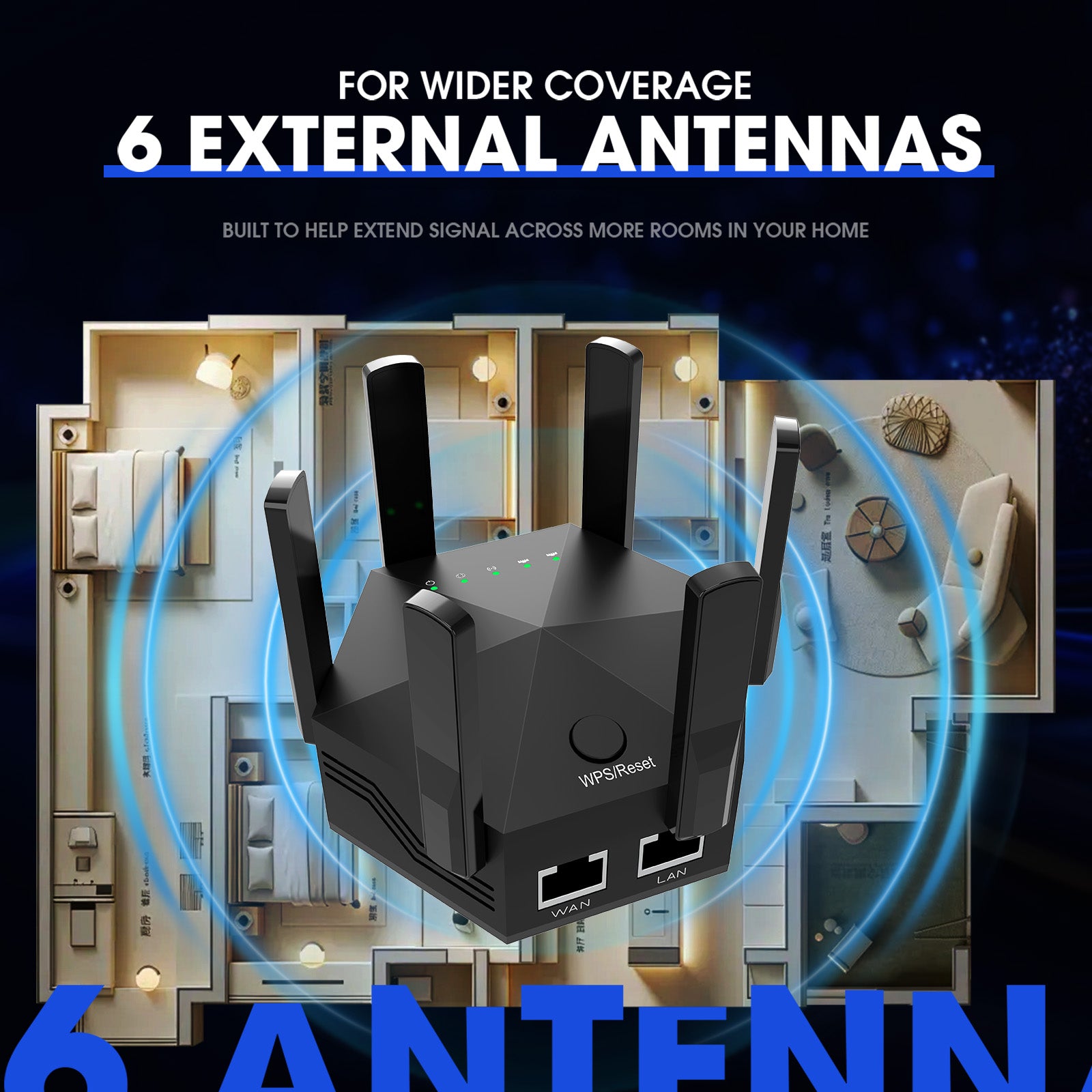 WiFi Extender Signal Booster for Home 2026 Internet Repeater Long Range Up to 1615 Sq. Ft. Whole Home WiFi Coverage