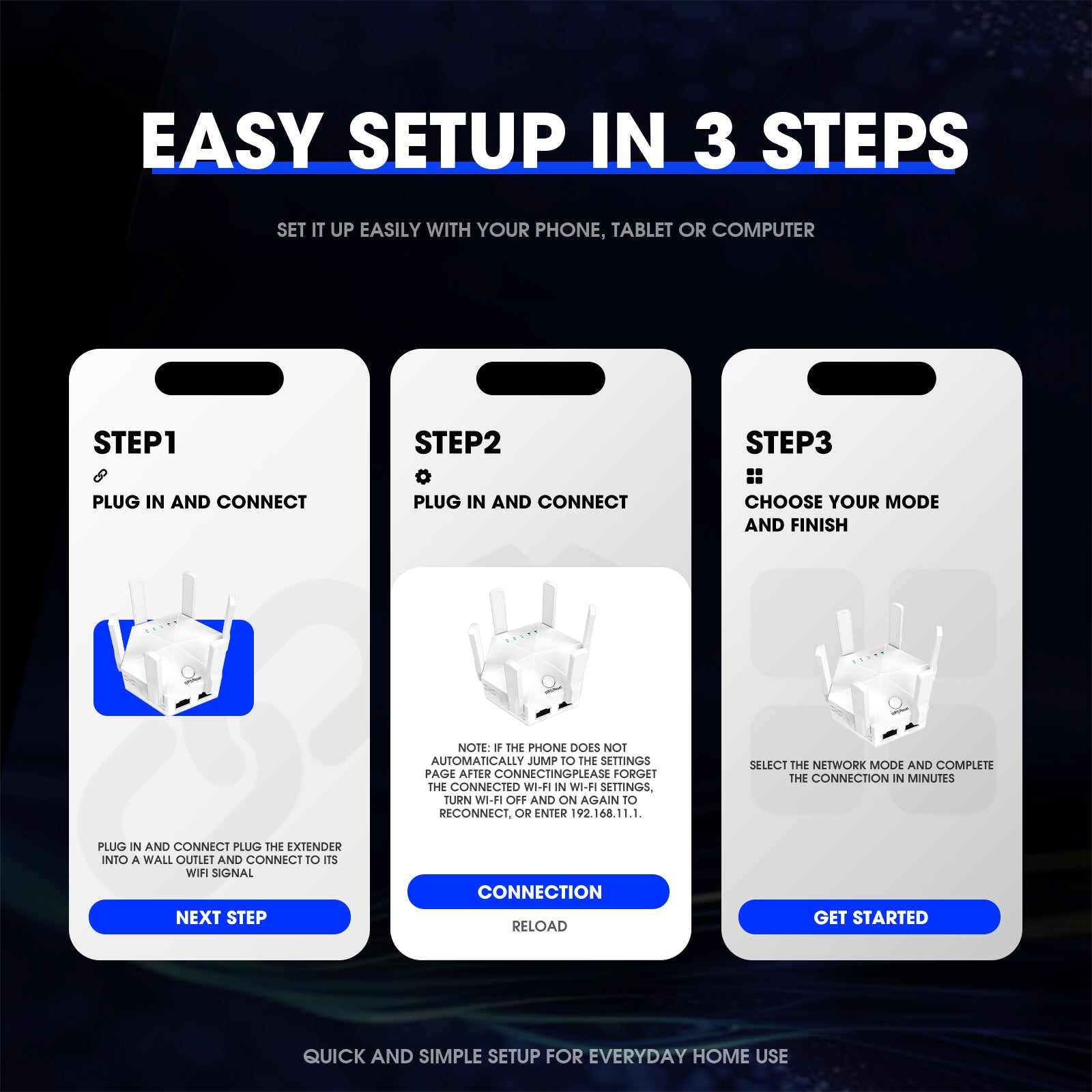 WiFi Extender Signal Booster for Home 2026 Internet Repeater Long Range Up to 1615 Sq. Ft. Whole Home WiFi Coverage