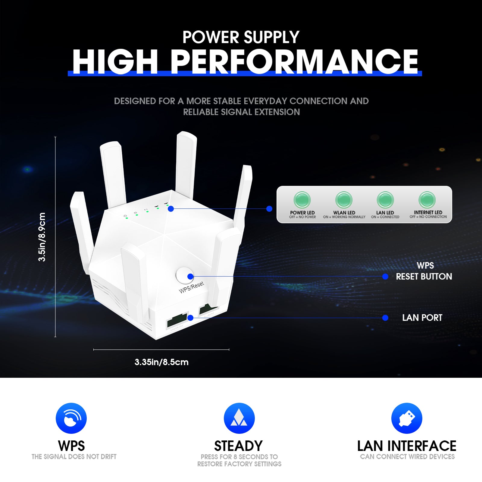 WiFi Extender Signal Booster for Home 2026 Internet Repeater Long Range Up to 1615 Sq. Ft. Whole Home WiFi Coverage