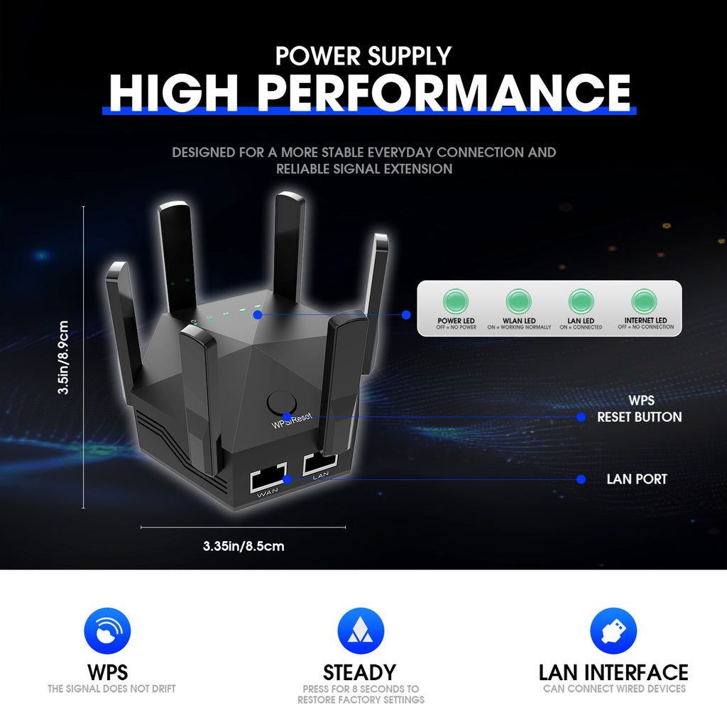 WiFi Extender Signal Booster for Home 2026 Internet Repeater Long Range Up to 1615 Sq. Ft. Whole Home WiFi Coverage