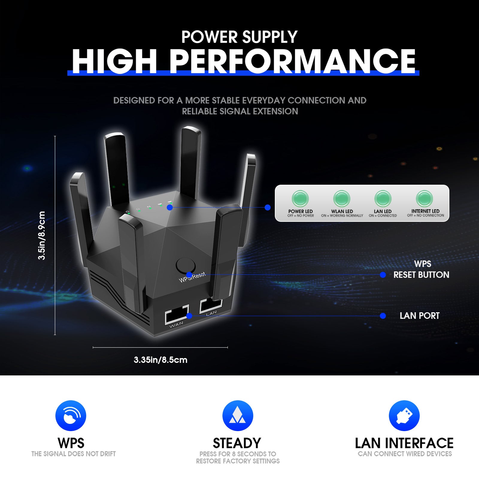 WiFi Extender Signal Booster for Home 2026 Internet Repeater Long Range Up to 1615 Sq. Ft. Whole Home WiFi Coverage